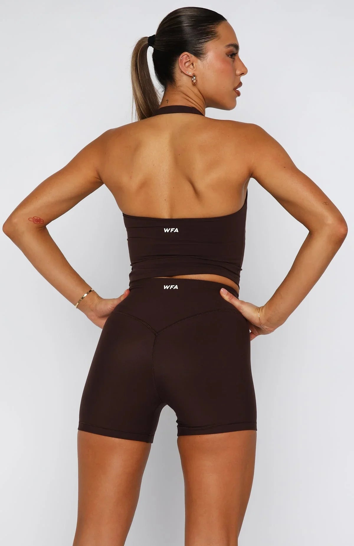Keep Up High Waisted Shorts 4 Dark Chocolate