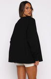 Stand With You Long Sleeve Oversized Tee Black