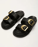 Tayo Raffia Flat Sandals