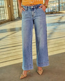 Kelton Stretch High Rise Wide Leg Jeans