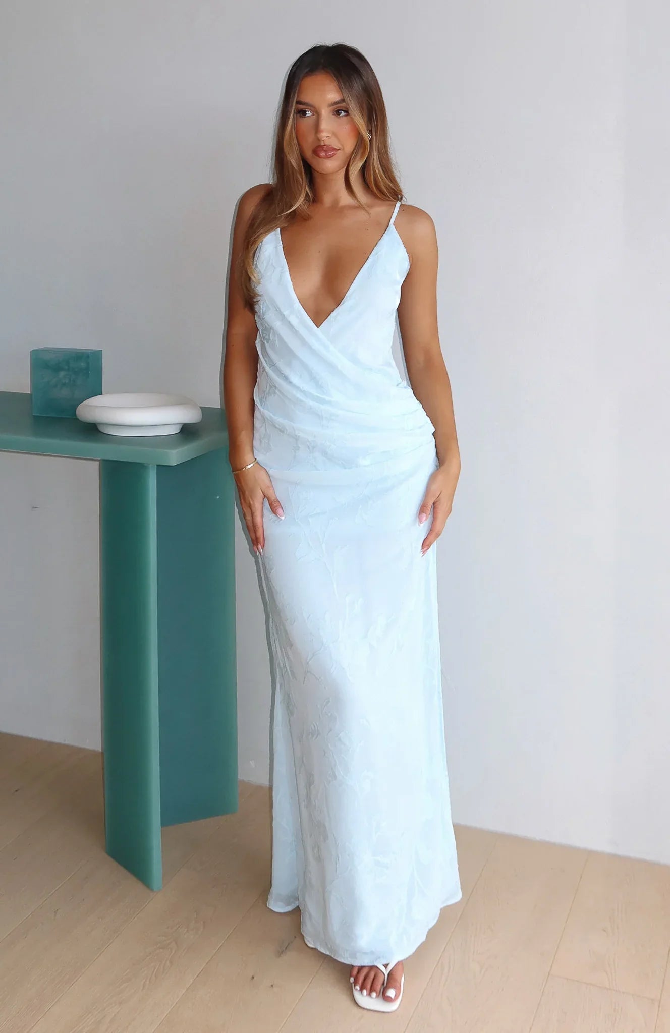 Soft But Sharp Maxi Dress Sky Blue