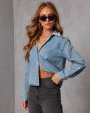 Light Layers Denim Button Down Top
