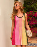 Diara Fit And Flare Colorblock Mini Dress