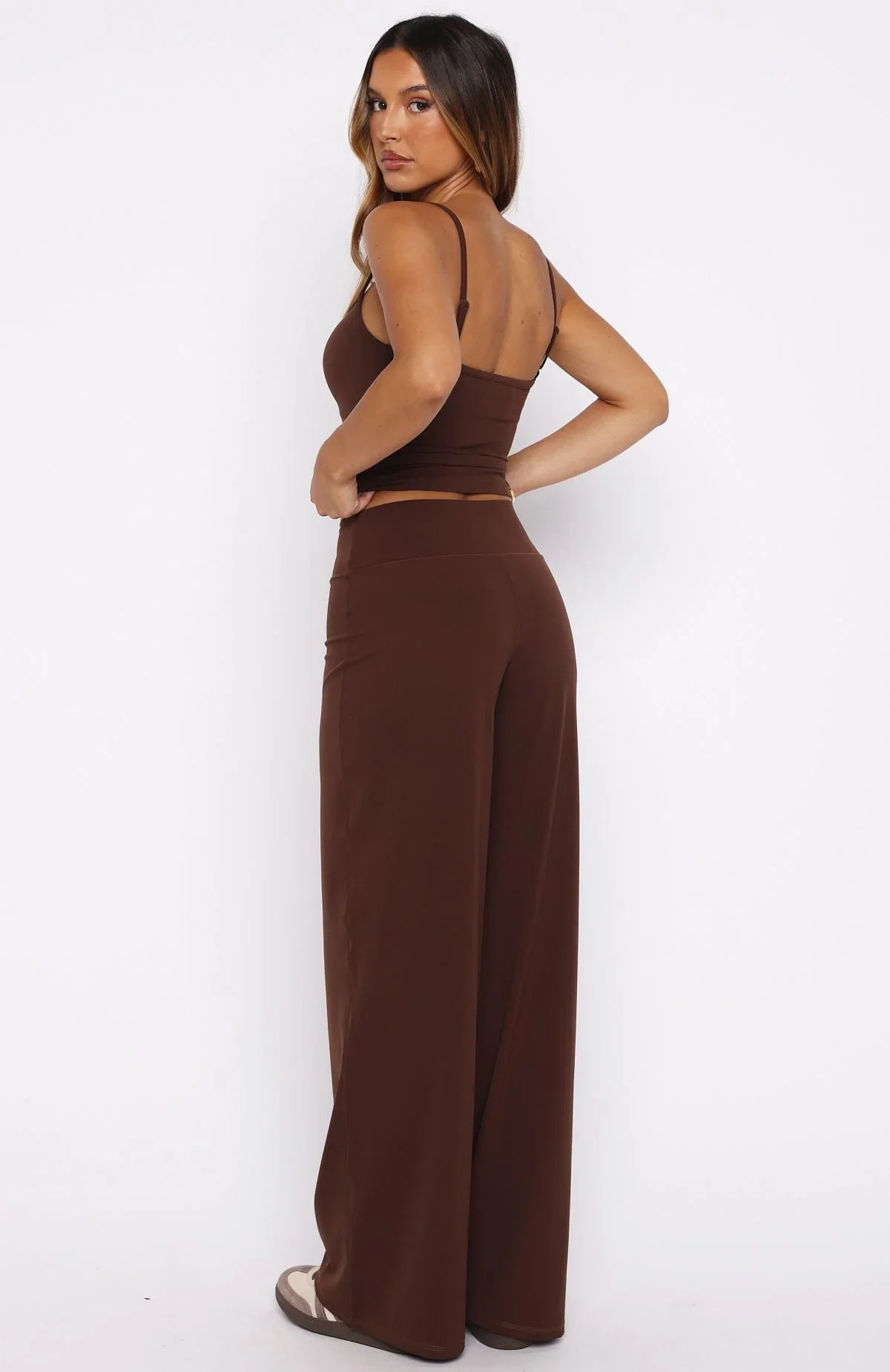 Core Strengths Wide Leg Pants Chocolate