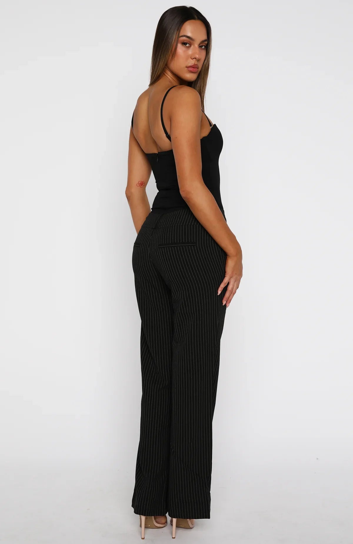 Claim You As Mine Pants Black Pinstripe