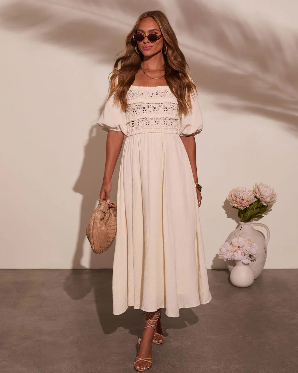 Mystic Dawn Peasant Maxi Dress