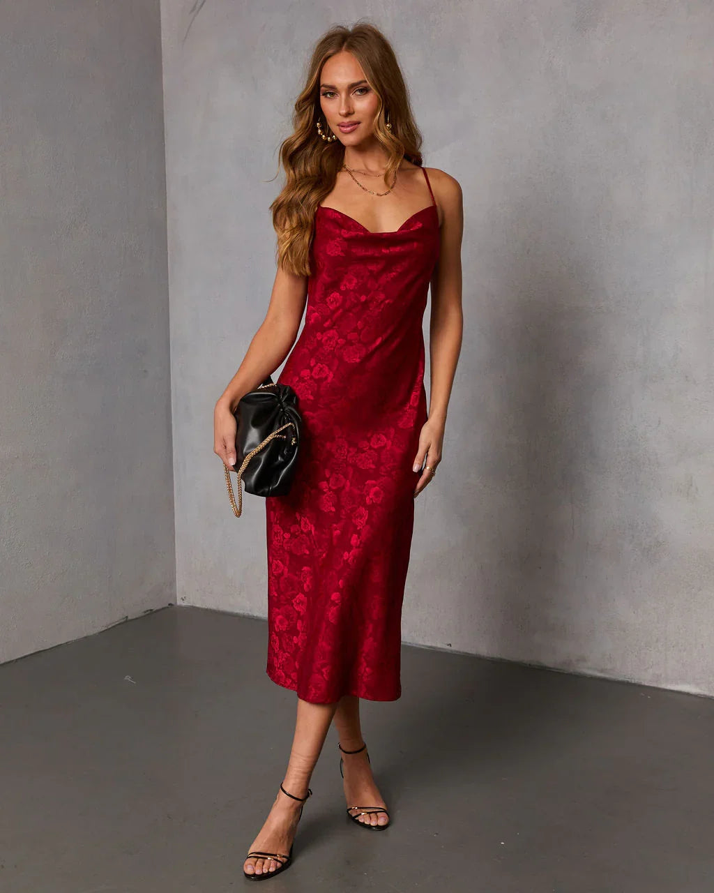 Cool Bloom Floral Jacquard Midi Dress