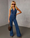 Sarlene Belted Denim Jumpsuit