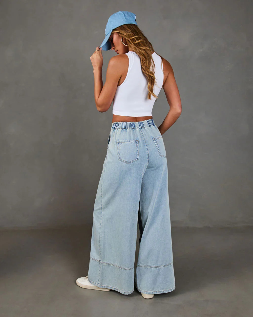 Shonna Stretch High Rise Wide Leg Drawstring Jeans