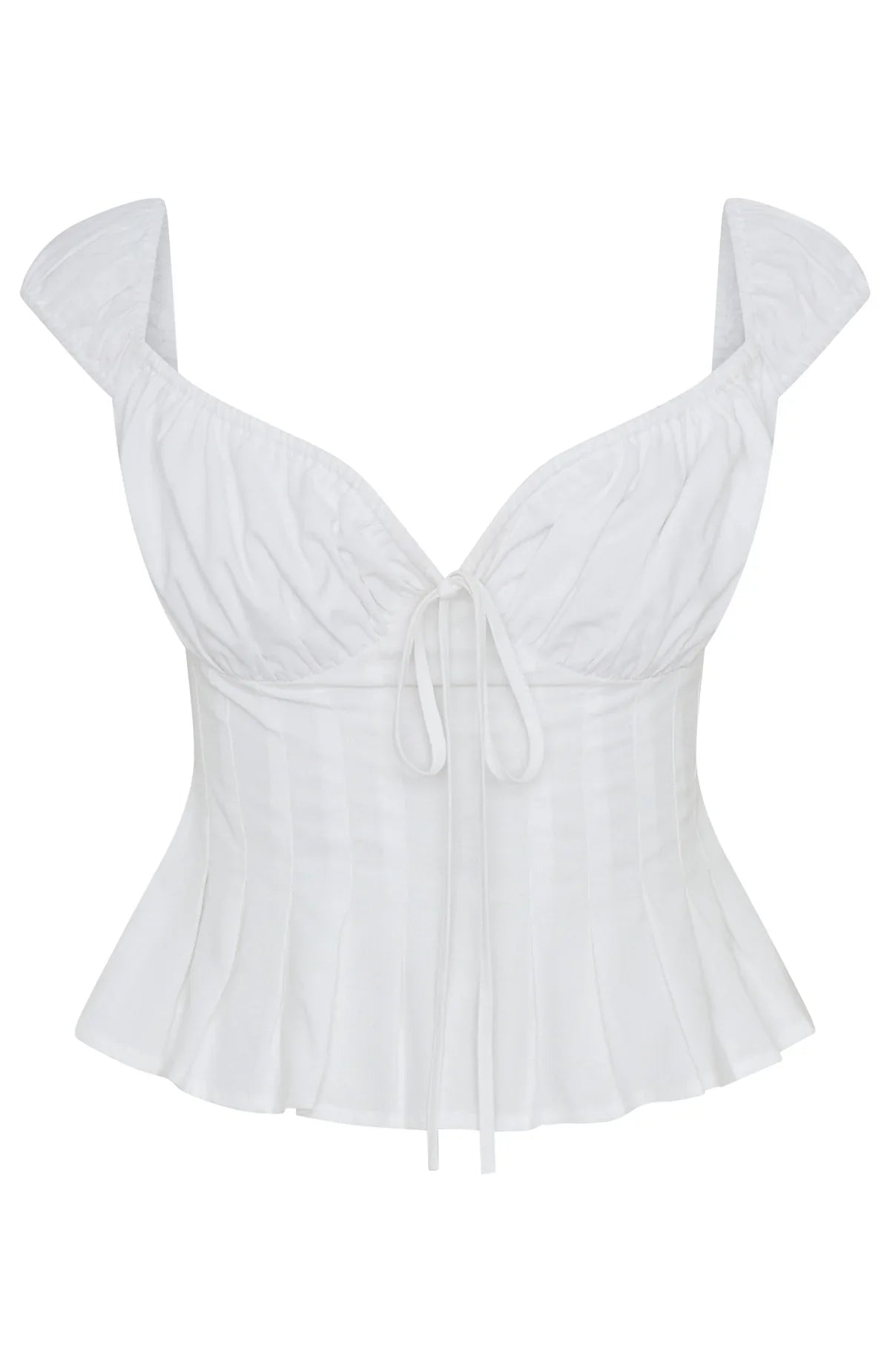 Cut You Off Poplin Top White