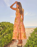 Tropical Reverie Tiered Floral Maxi Dress