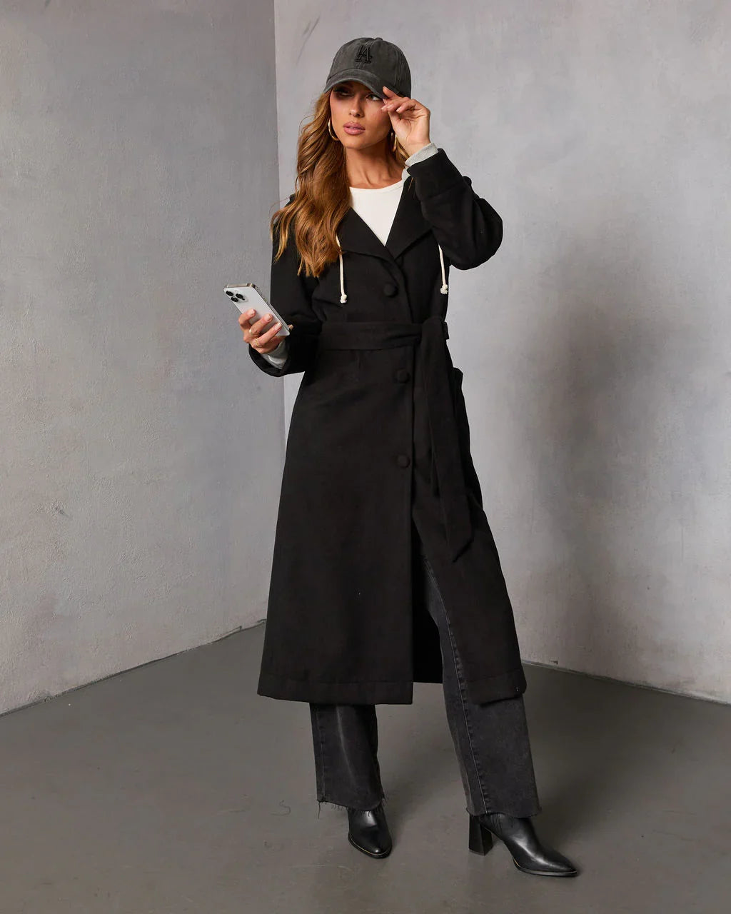 Davison Twofer Hooded Waist Tie Trench Coat