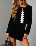 Martie Scallop Velvet Blazer