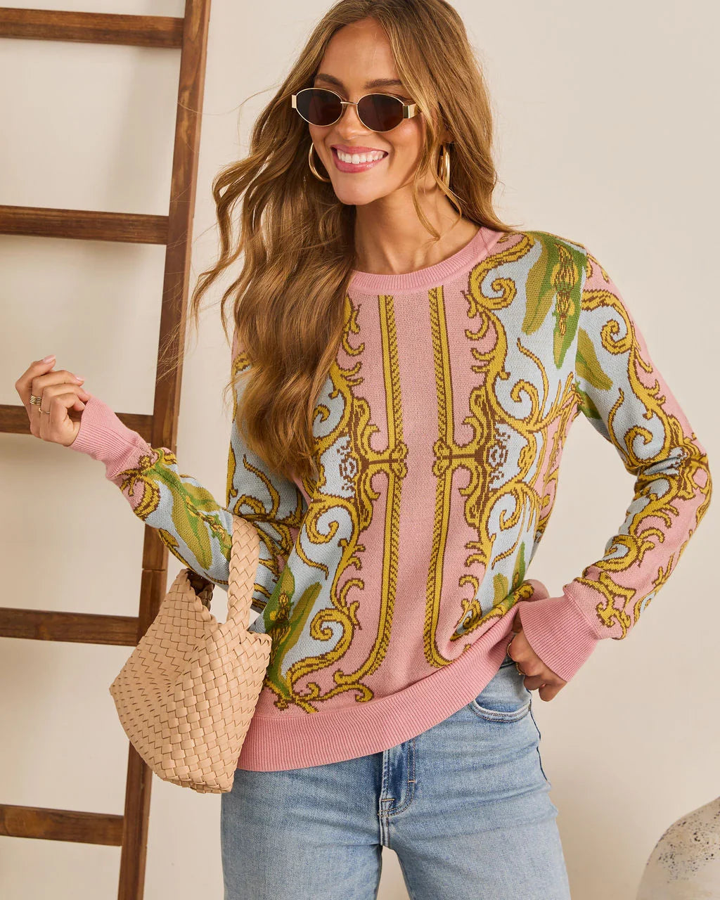 Velera Abstract Novelty Print Sweater