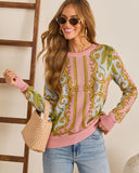Velera Abstract Novelty Print Sweater