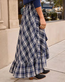 Fiorah Plaid High Low Midi Skirt