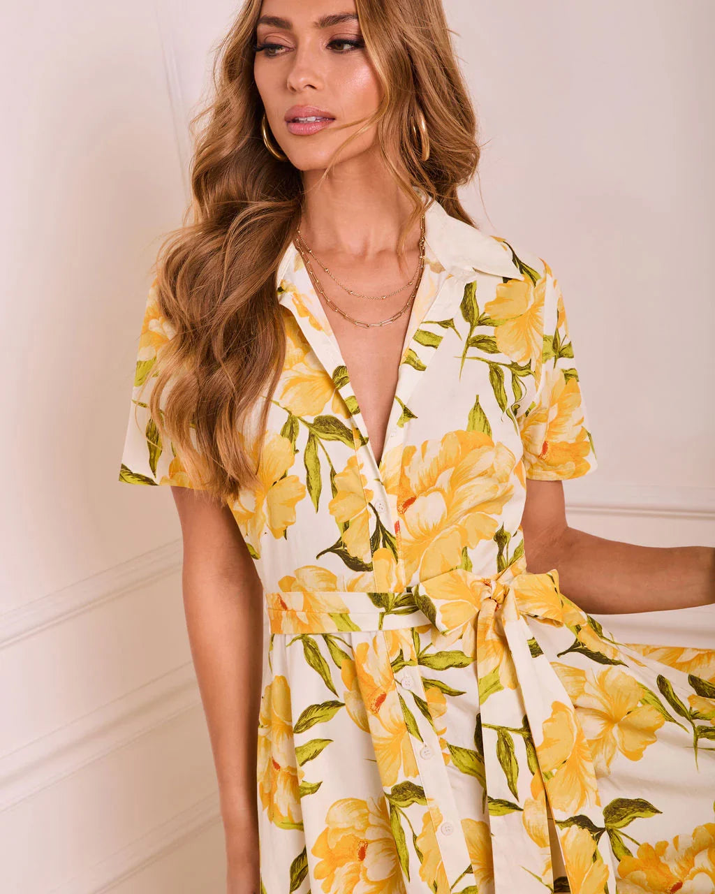 Forward in Florals Floral Midi Shirt Dress