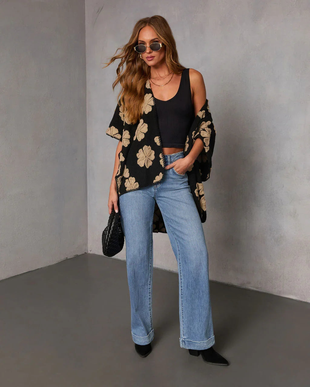 Saldana Printed Oversized Cardigan