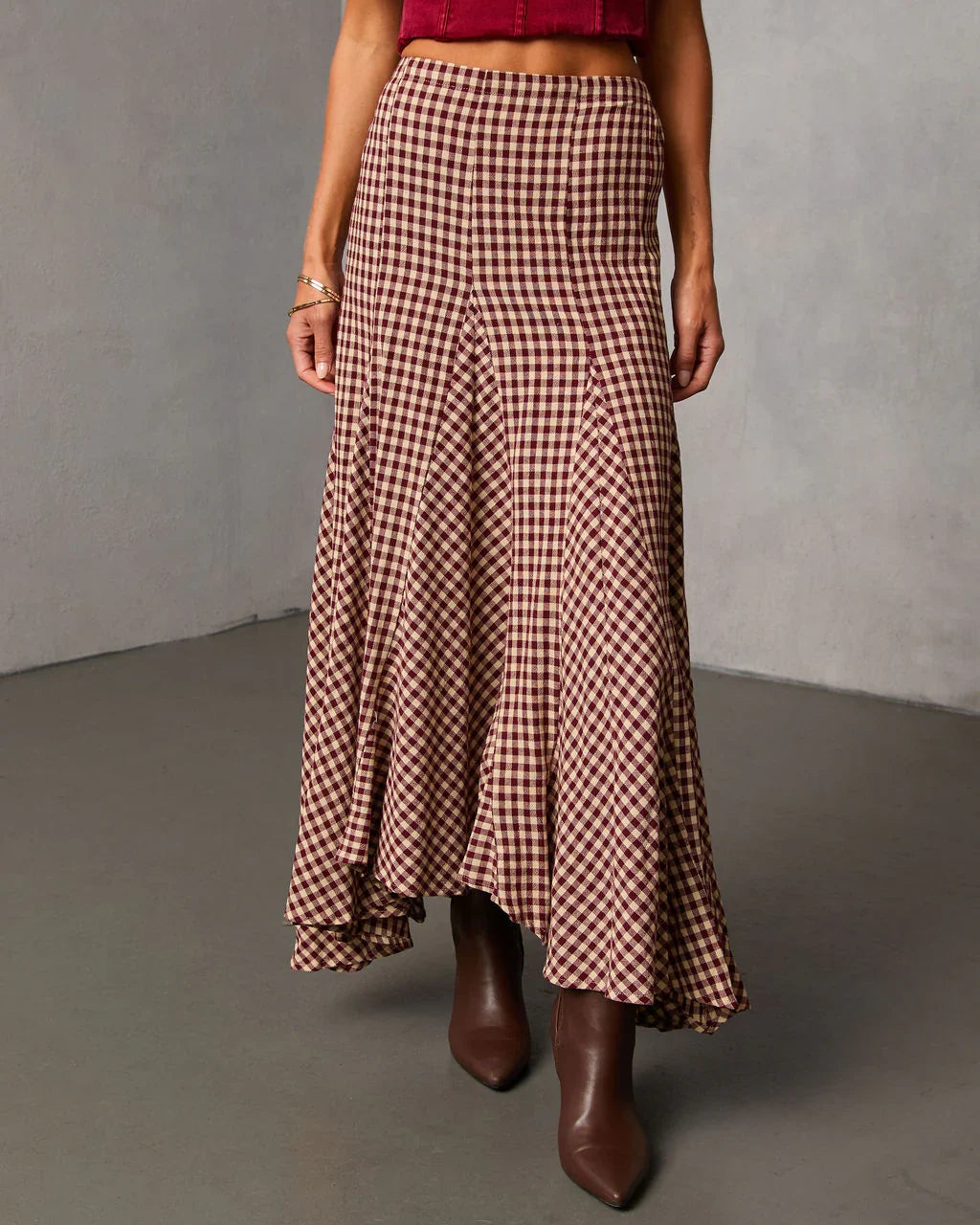 Rylin Gingham Maxi Skirt