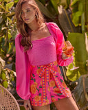 Sunlow Solace Floral Wrap Tie Shorts
