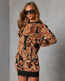 Fidela Printed Sweater Mini Dress