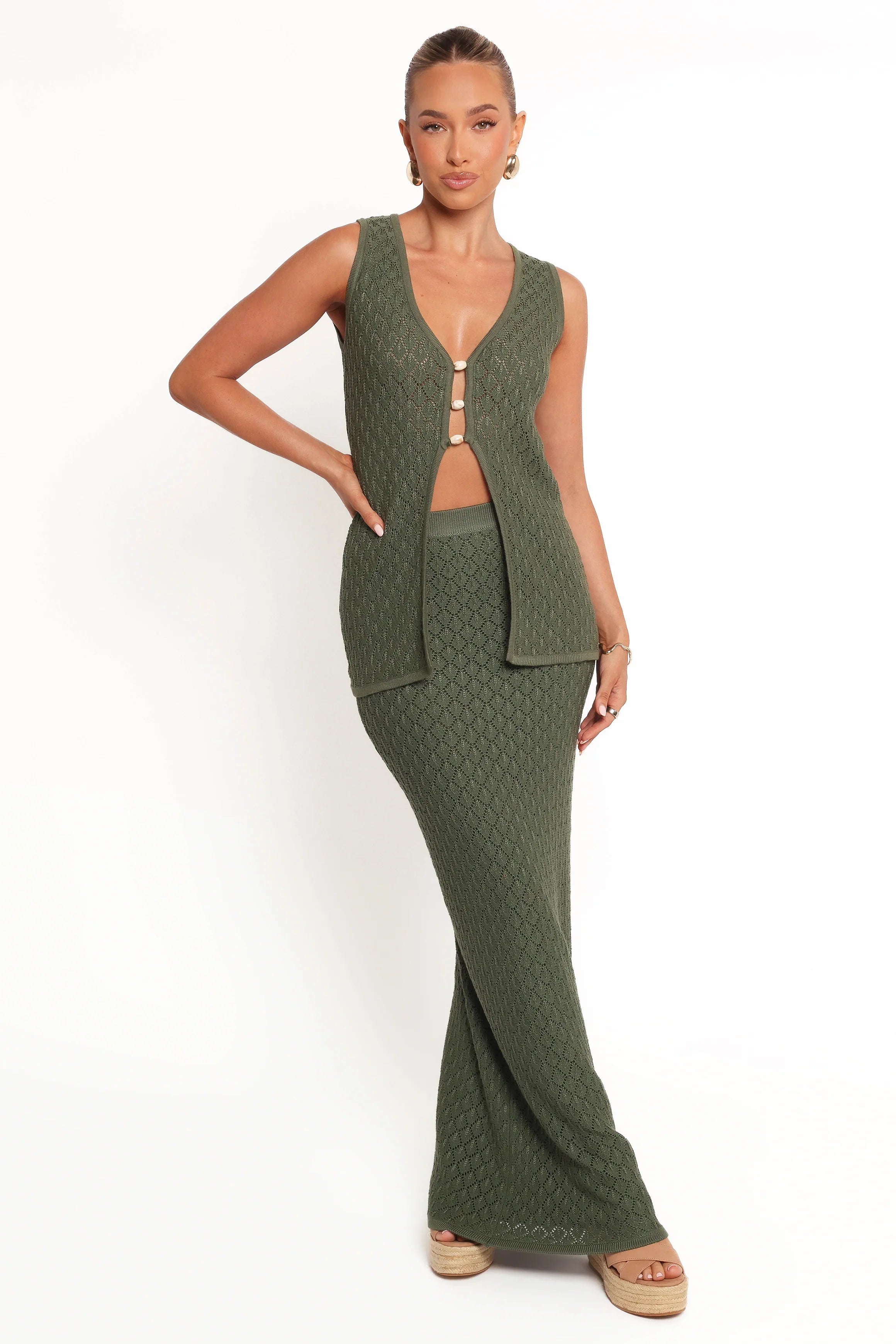Asplie Knit Top Olive
