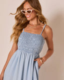Kerra Wide Leg Chambray Jumpsuit