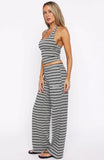 Looking Back Wide Leg Pants Grey Stripe