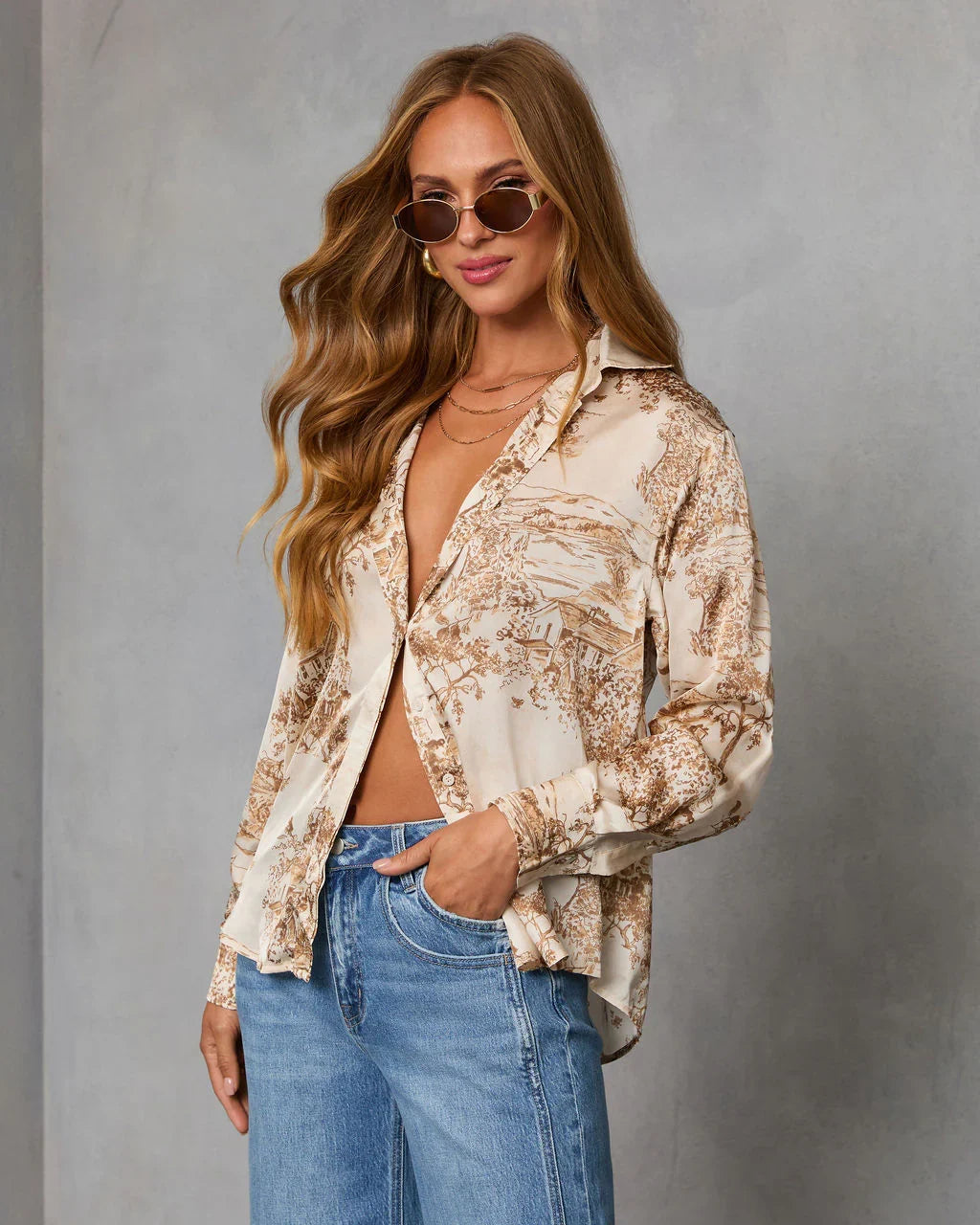 Kendie Satin Novelty Top